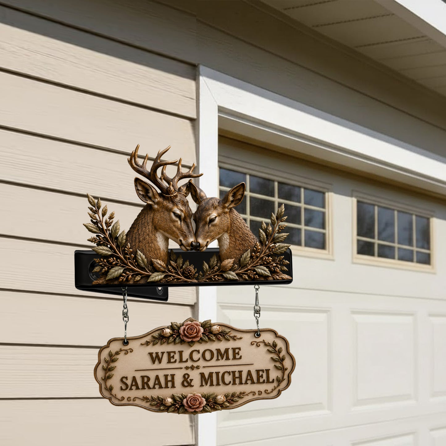 Bienvenue chez nous - Panneau mural en bois personnalisé pour la chasse