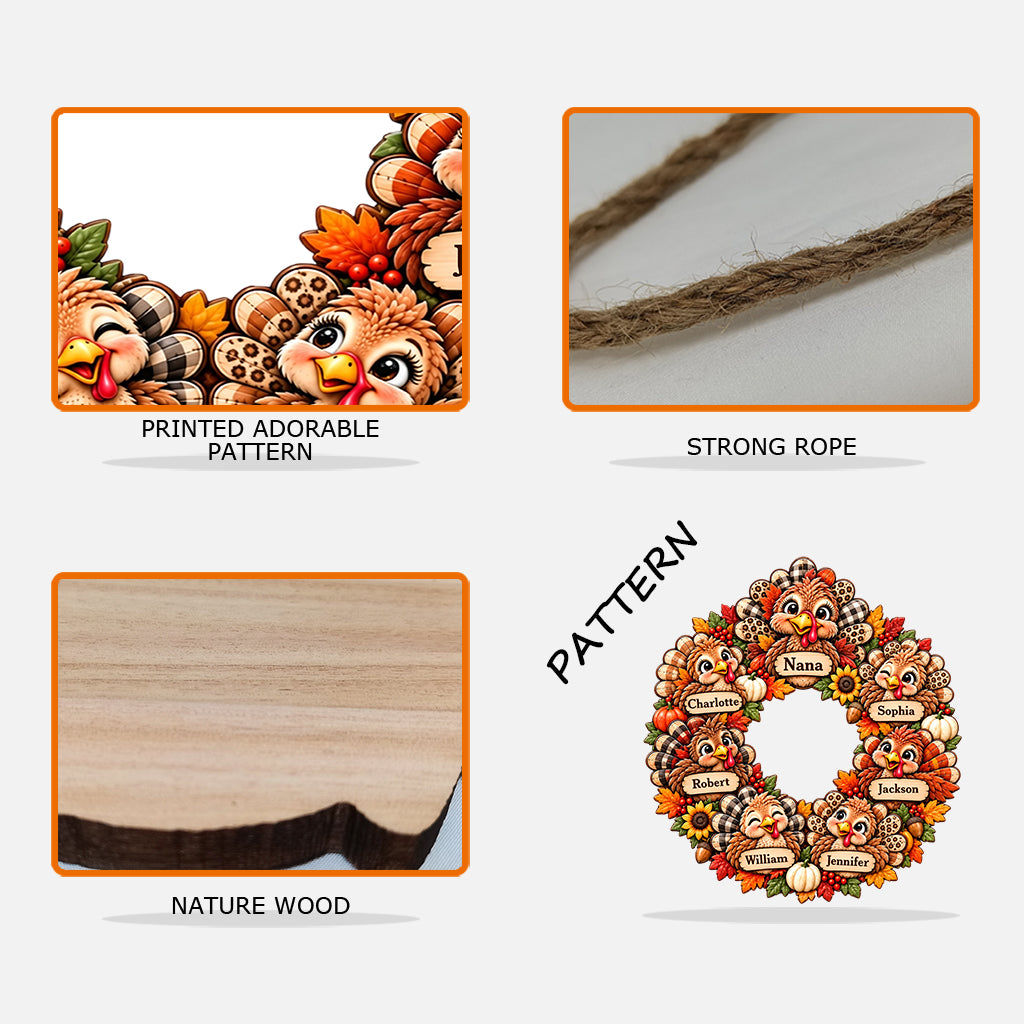 Thanksgiving - Personalized Grandma Custom Shaped Wood Sign