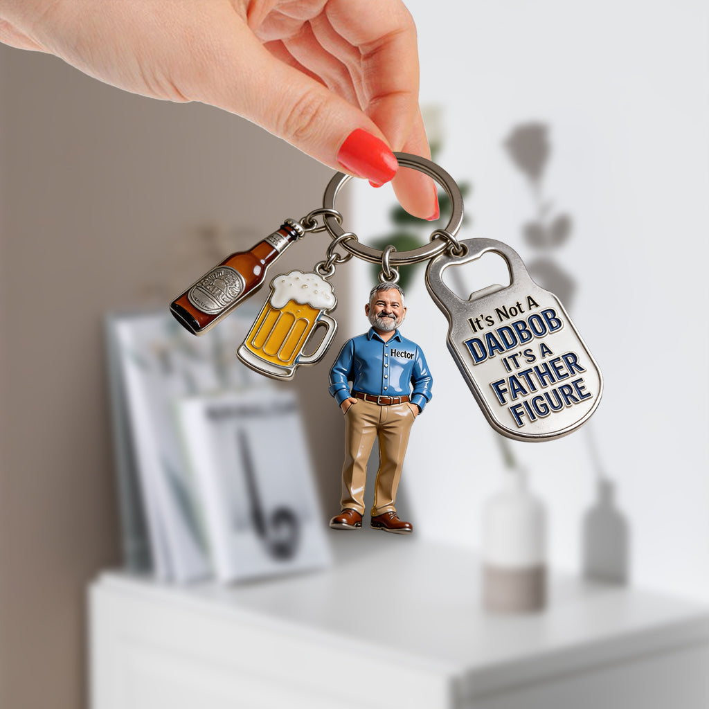Es ist kein Dad-Bob - Personalisierter Premium-Schlüsselanhänger für Väter mit Charms