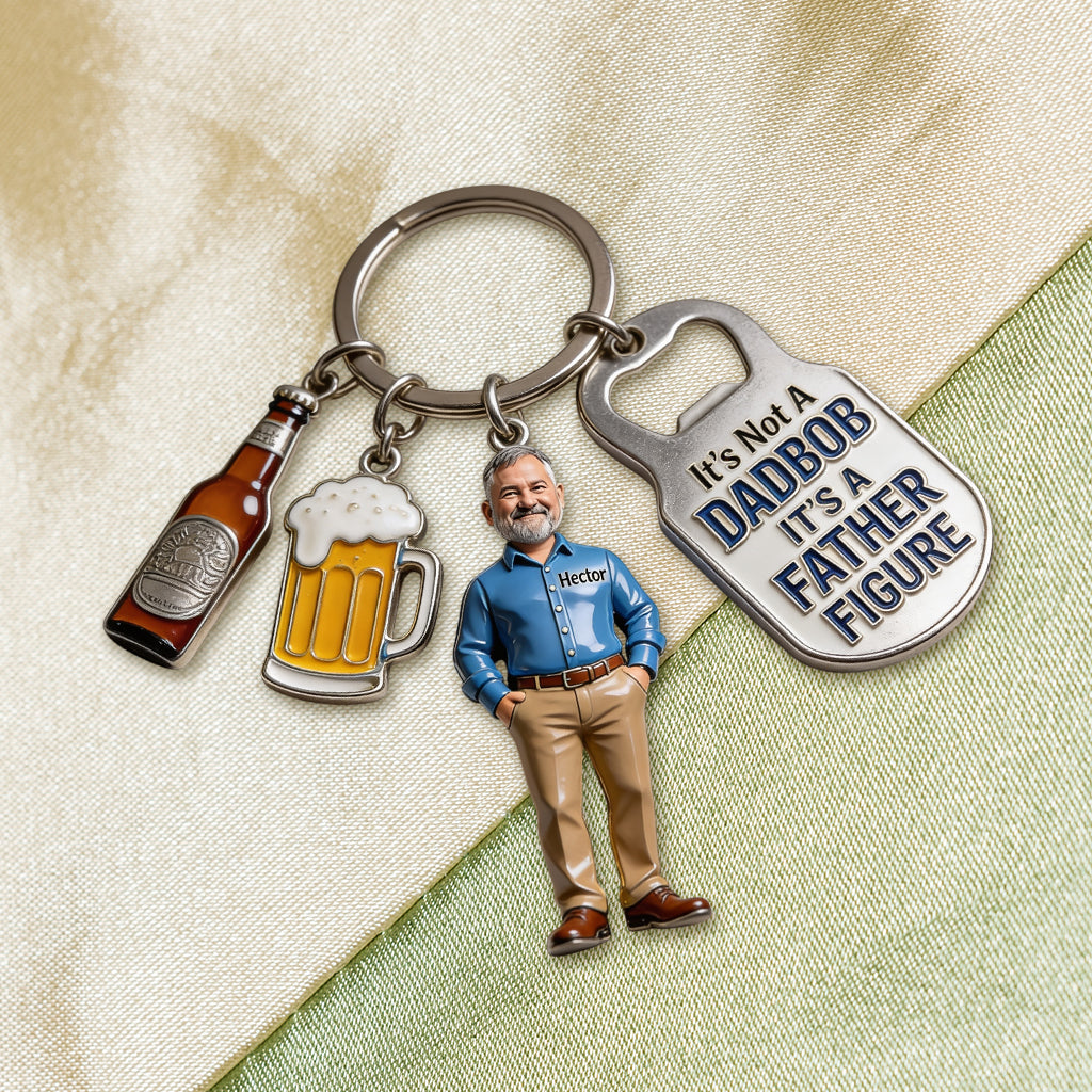 Es ist kein Dad-Bob - Personalisierter Premium-Schlüsselanhänger für Väter mit Charms