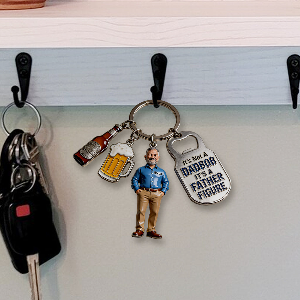 Es ist kein Dad-Bob - Personalisierter Premium-Schlüsselanhänger für Väter mit Charms