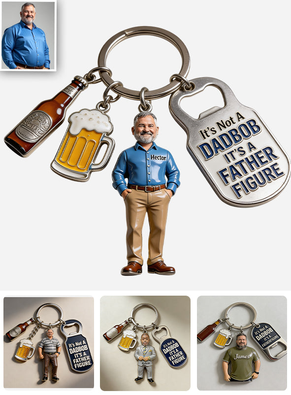 Es ist kein Dad-Bob - Personalisierter Premium-Schlüsselanhänger für Väter mit Charms