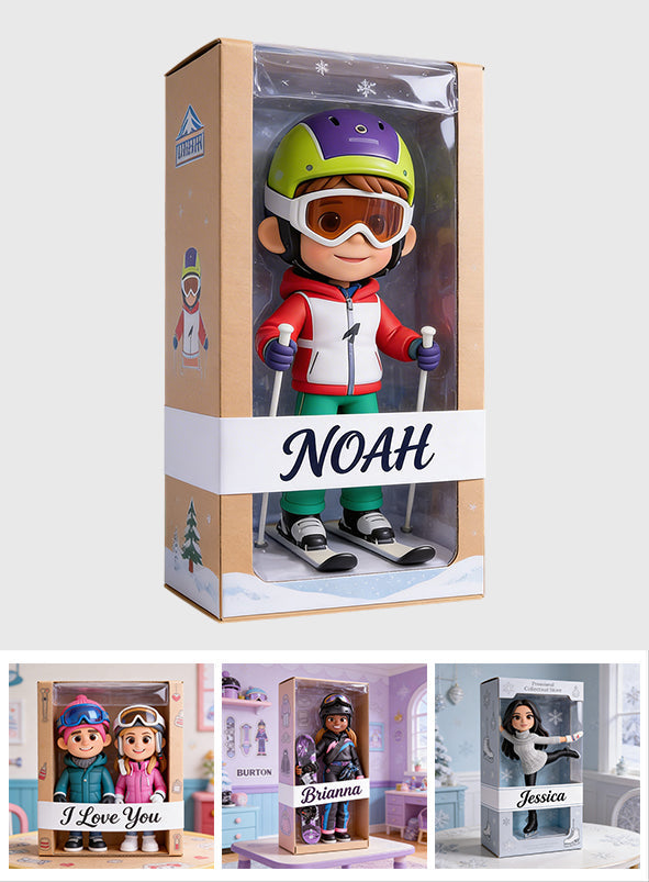 Jede Sportart – Skifahren, Hockey, Volleyball, Fußball,... – Personalisierte Ski-Acrylplakette in individueller Form