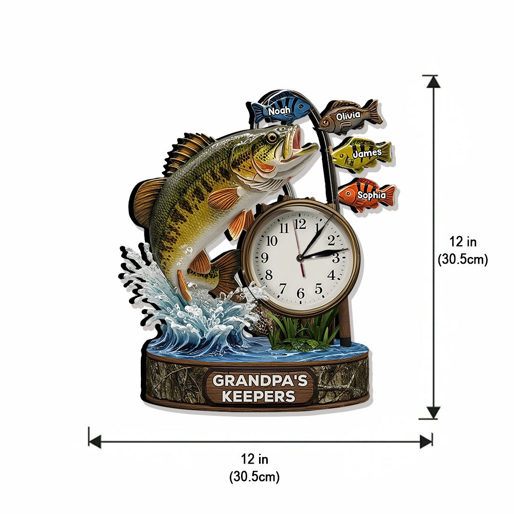 La meilleure prise de papa - Horloge murale lumineuse LED personnalisée sur le thème de la pêche