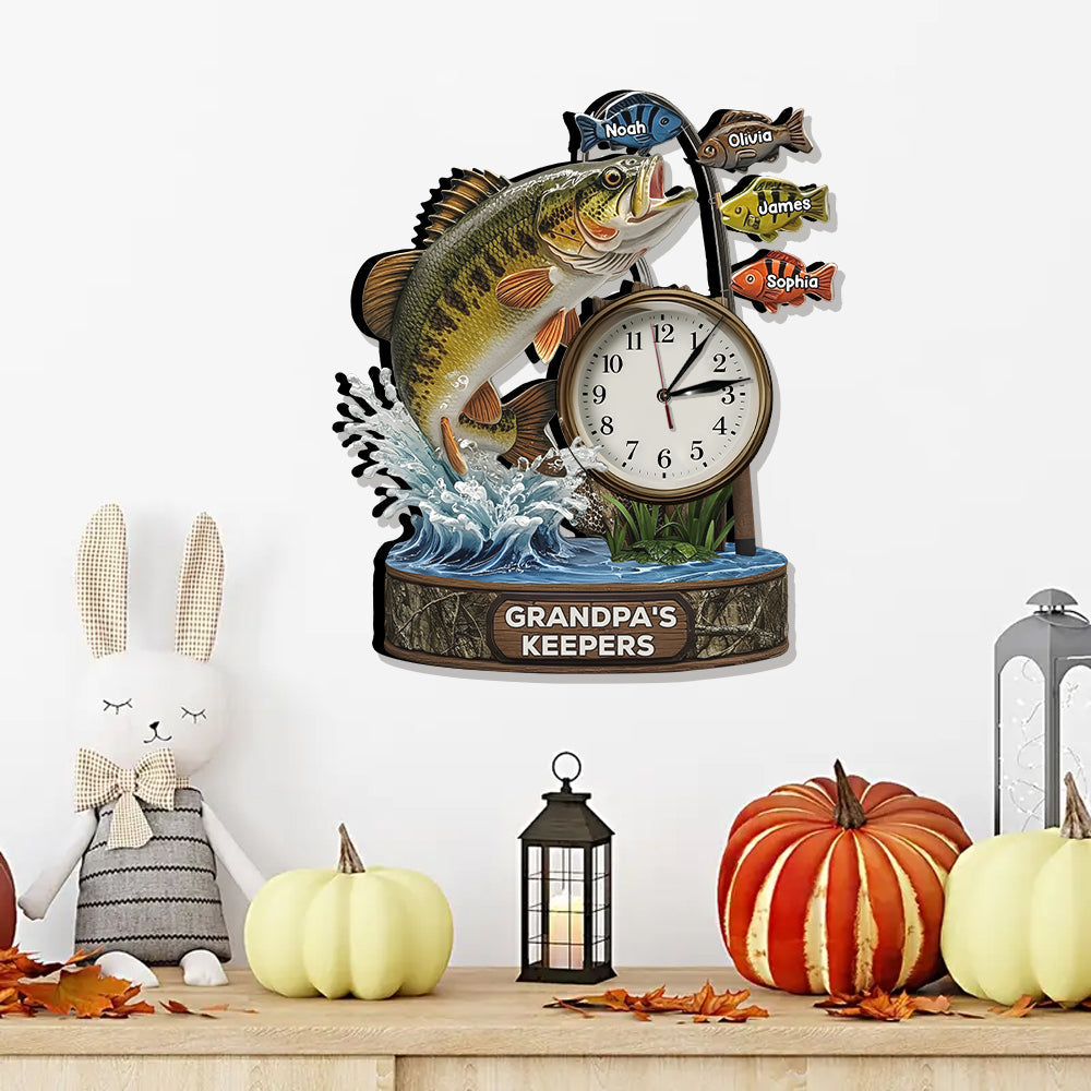 La meilleure prise de papa - Horloge murale lumineuse LED personnalisée sur le thème de la pêche