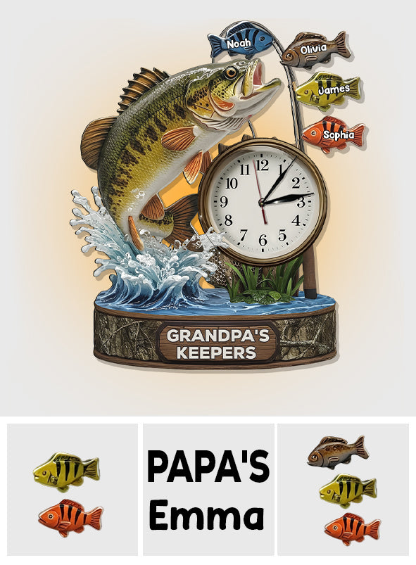La meilleure prise de papa - Horloge murale lumineuse LED personnalisée sur le thème de la pêche