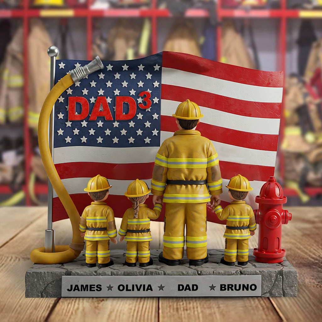 Firefighter Dad - Personalized Firefighter Custom Shaped Acrylic Plaque