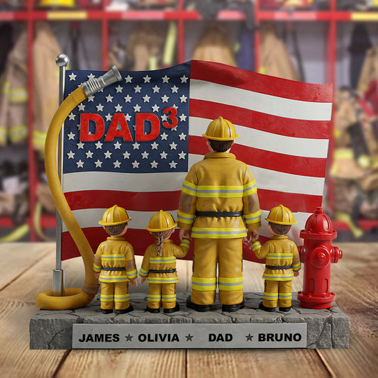 Firefighter Dad - Personalized Firefighter Custom Shaped Acrylic Plaque