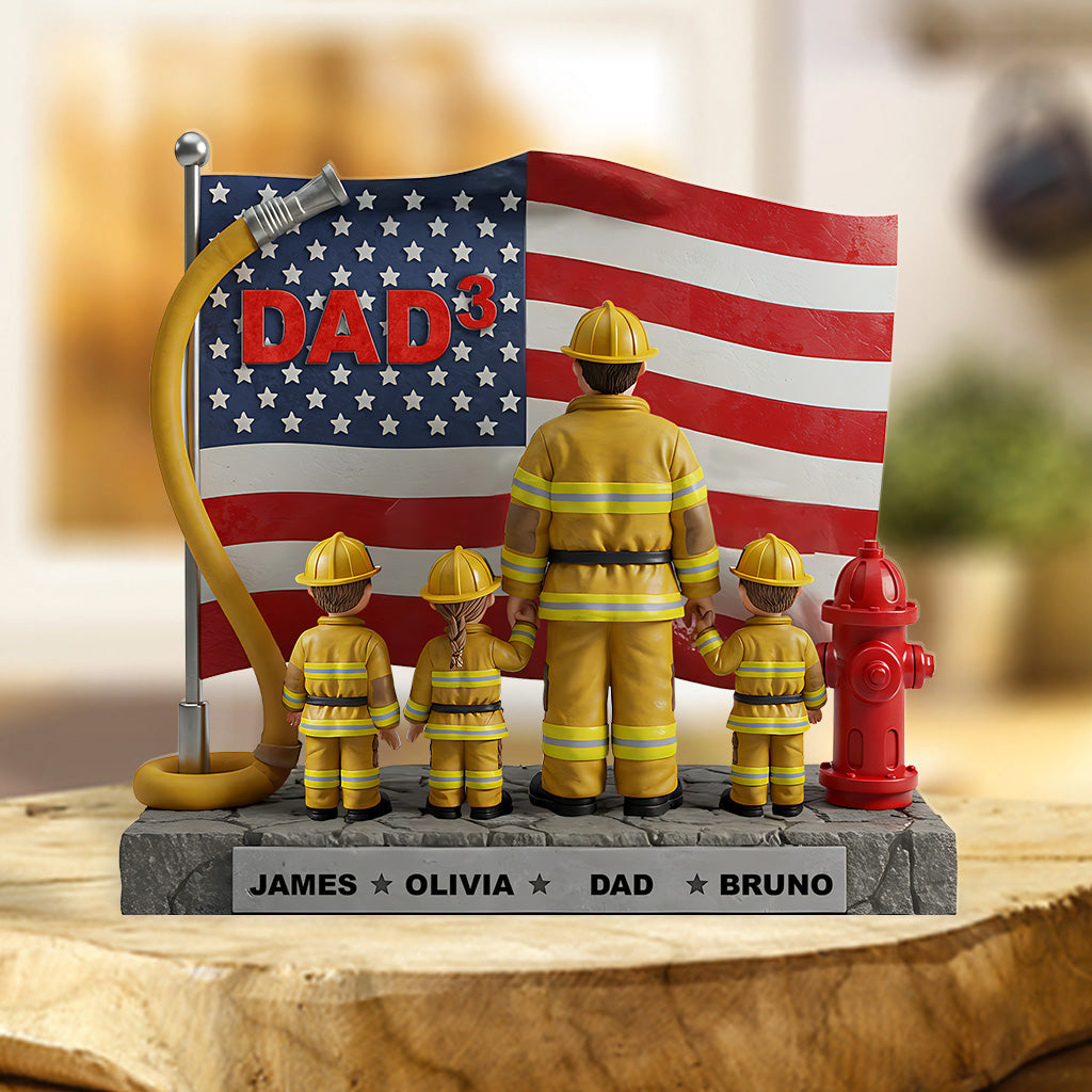 Firefighter Dad - Personalized Firefighter Custom Shaped Acrylic Plaque