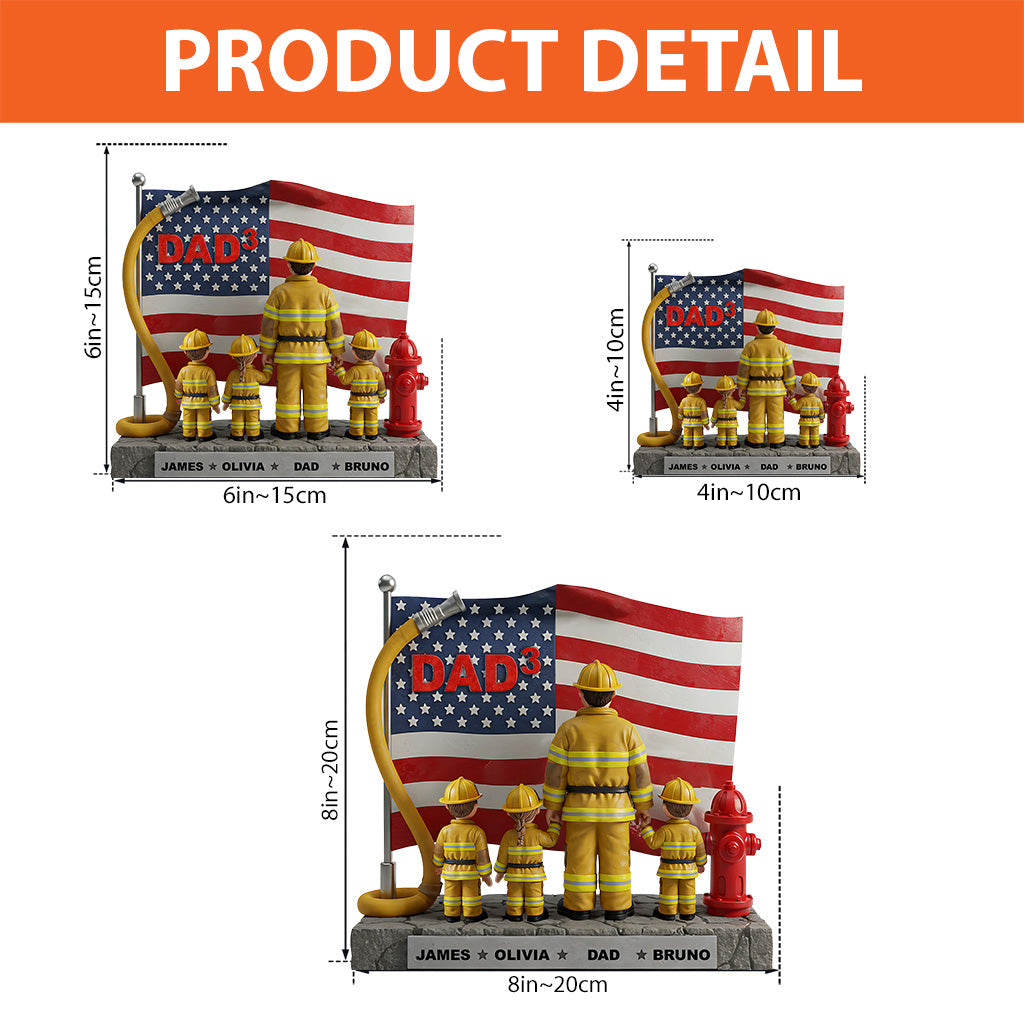 Firefighter Dad - Personalized Firefighter Custom Shaped Acrylic Plaque