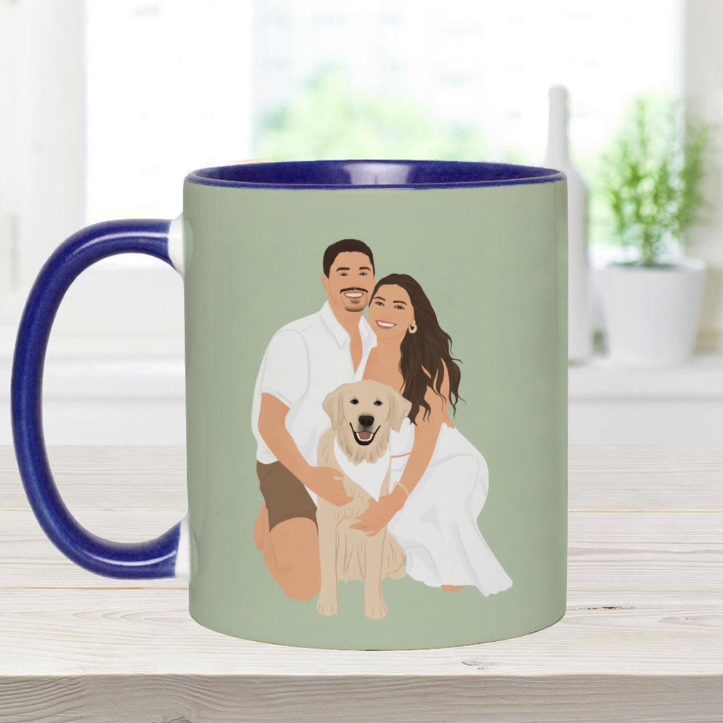 Unique Gift Drawing From Photo - Minimalist Style - Personalized Dog Accent Mug