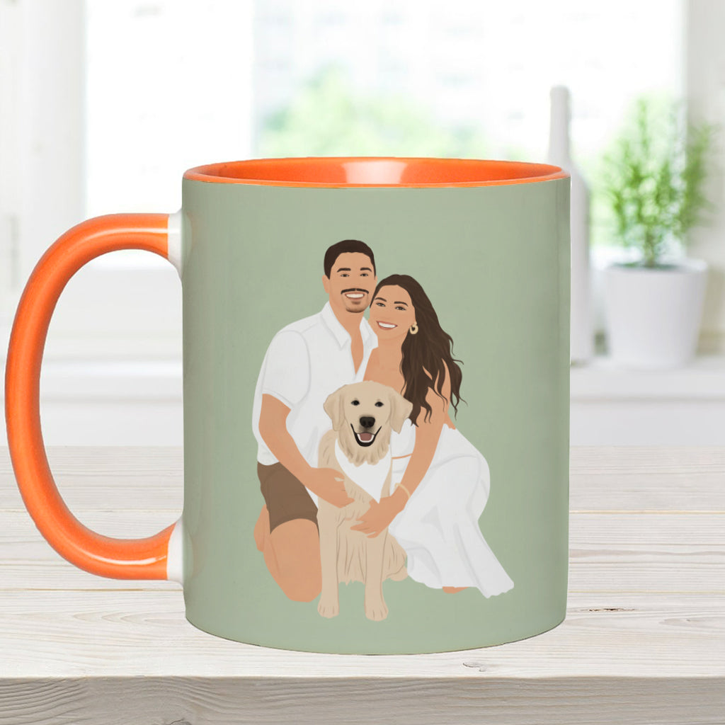 Unique Gift Drawing From Photo - Minimalist Style - Personalized Dog Accent Mug