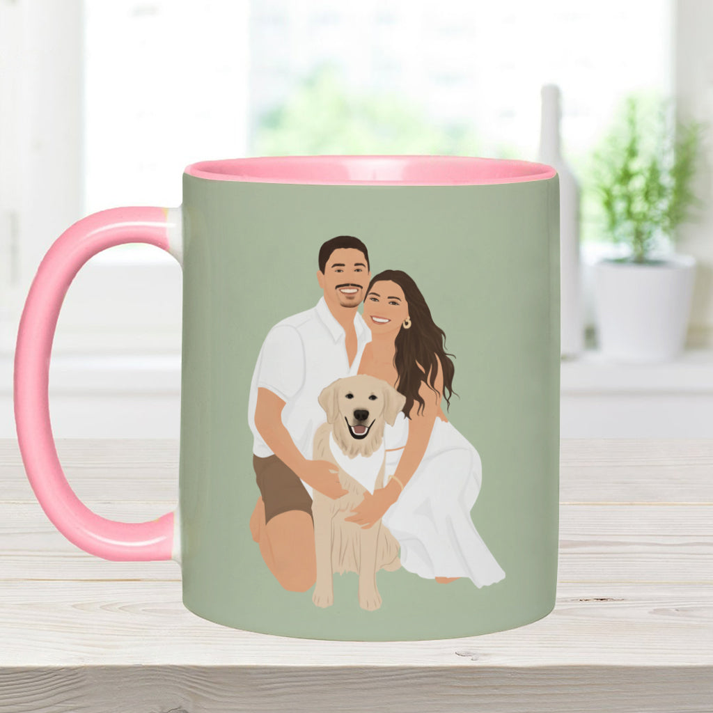 Unique Gift Drawing From Photo - Minimalist Style - Personalized Dog Accent Mug