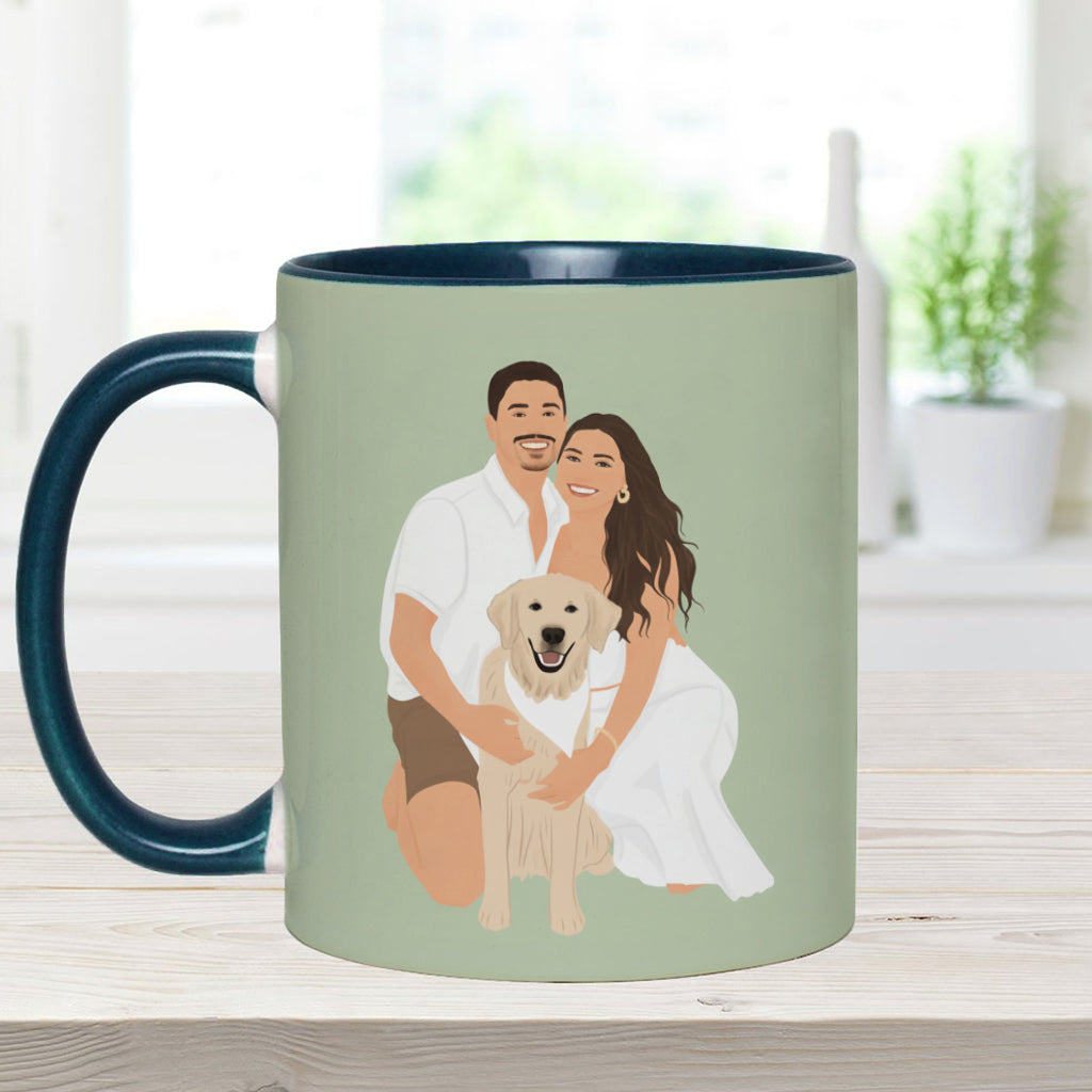 Unique Gift Drawing From Photo - Minimalist Style - Personalized Dog Accent Mug
