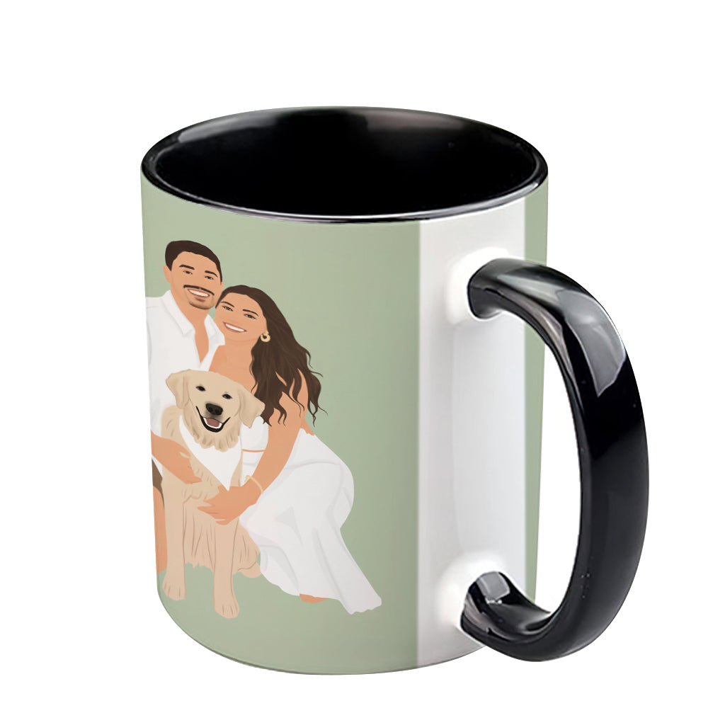 Unique Gift Drawing From Photo - Minimalist Style - Personalized Dog Accent Mug