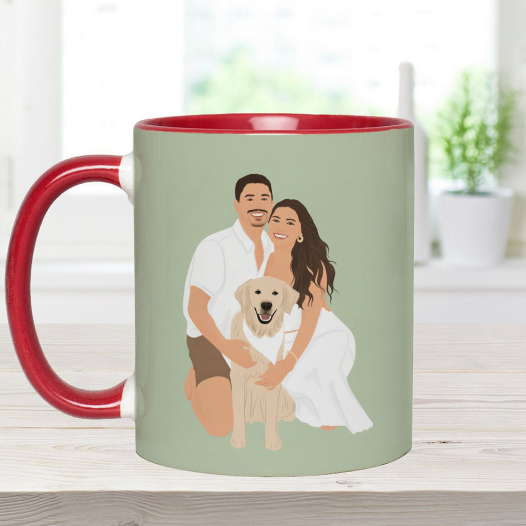 Unique Gift Drawing From Photo - Minimalist Style - Personalized Dog Accent Mug