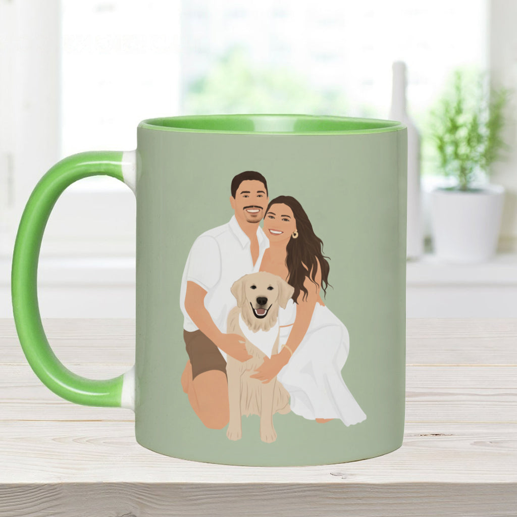 Unique Gift Drawing From Photo - Minimalist Style - Personalized Dog Accent Mug