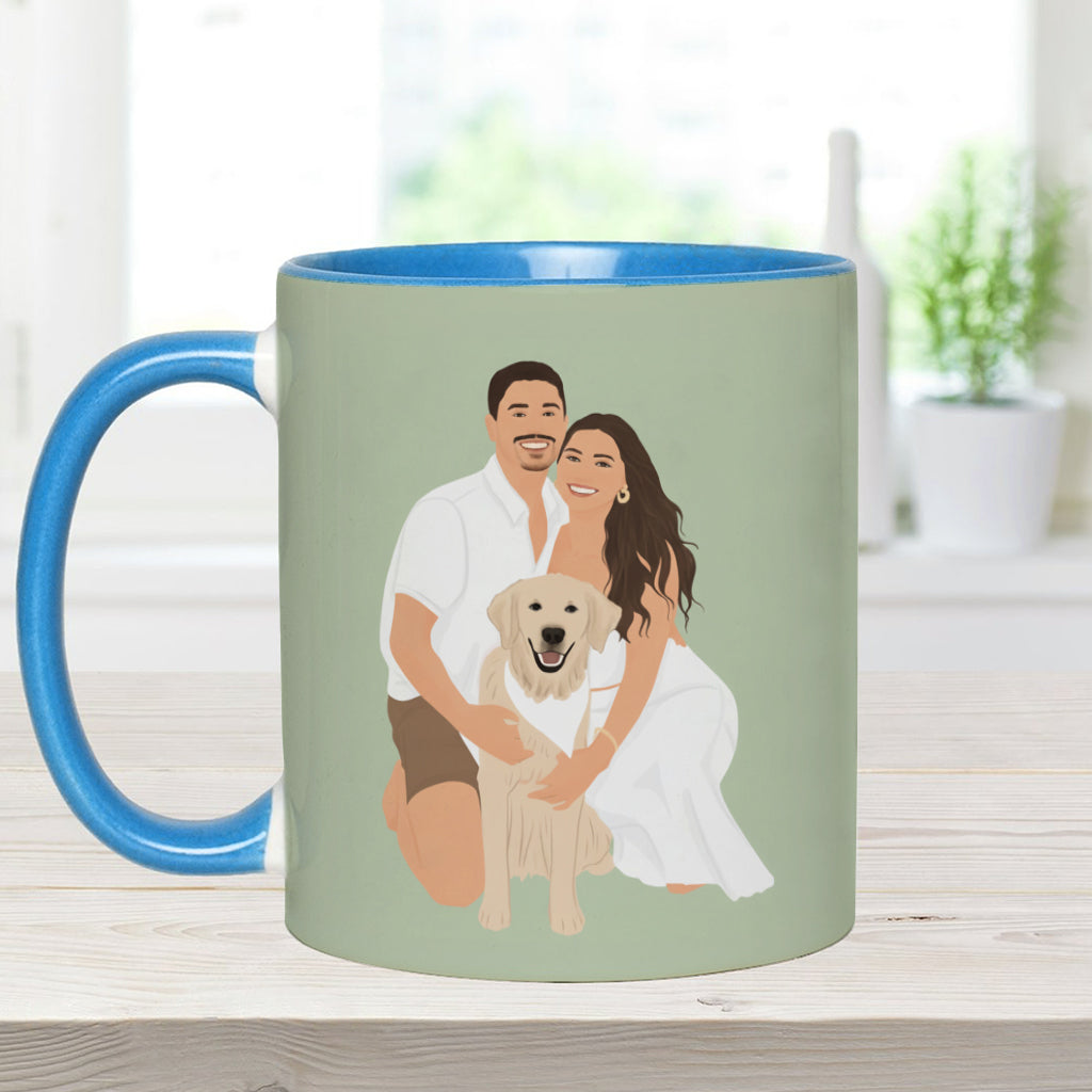 Unique Gift Drawing From Photo - Minimalist Style - Personalized Dog Accent Mug
