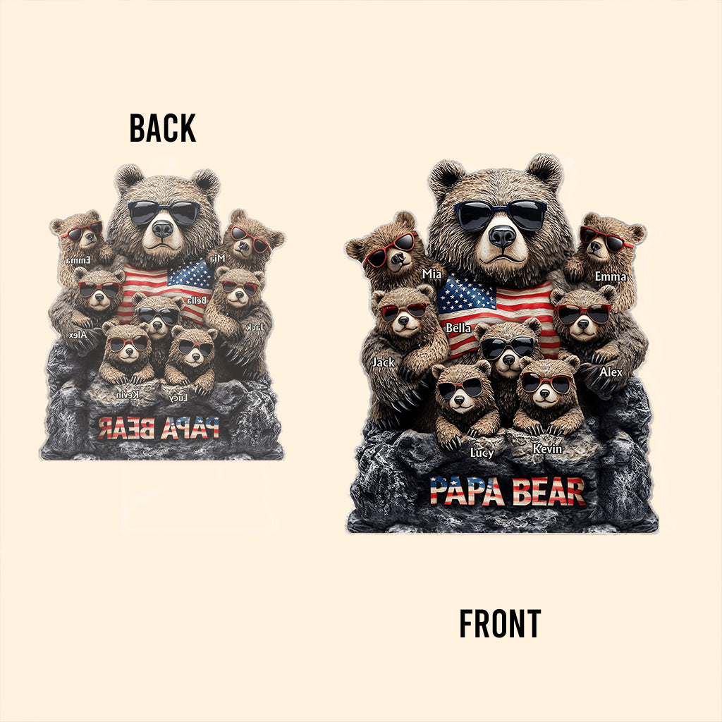 Papa Bear - Personalized Father Custom Shaped Acrylic Plaque
