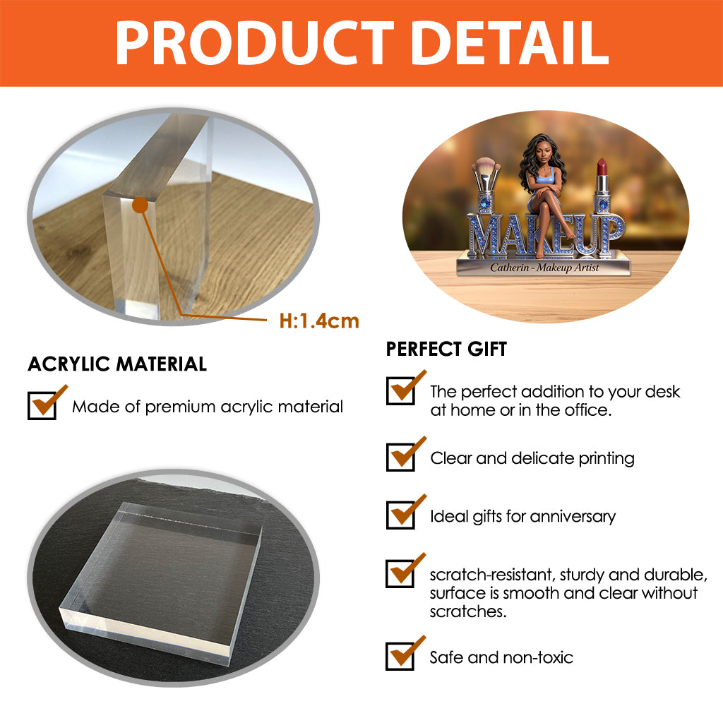 Makeup Artist - Personalized Makeup Custom Shaped Acrylic Plaque