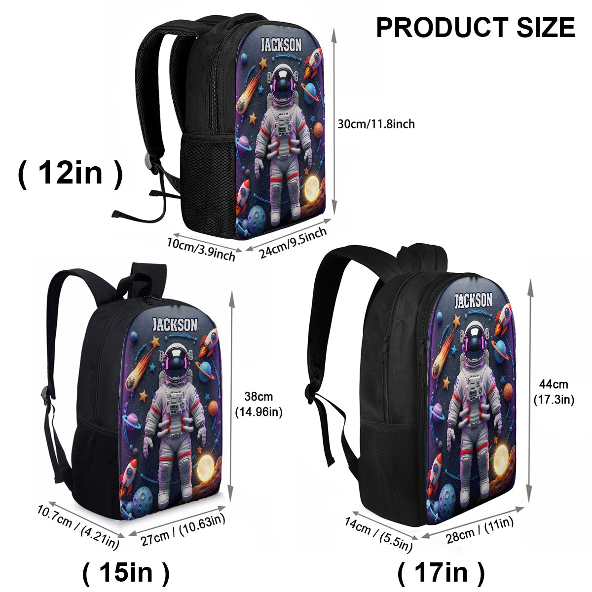 Astronaut And Space - Personalized Kid Multifunctional Backpack