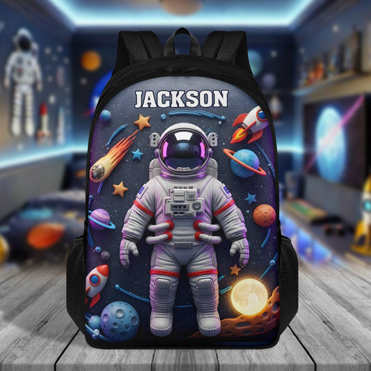 Astronaut And Space - Personalized Kid Multifunctional Backpack