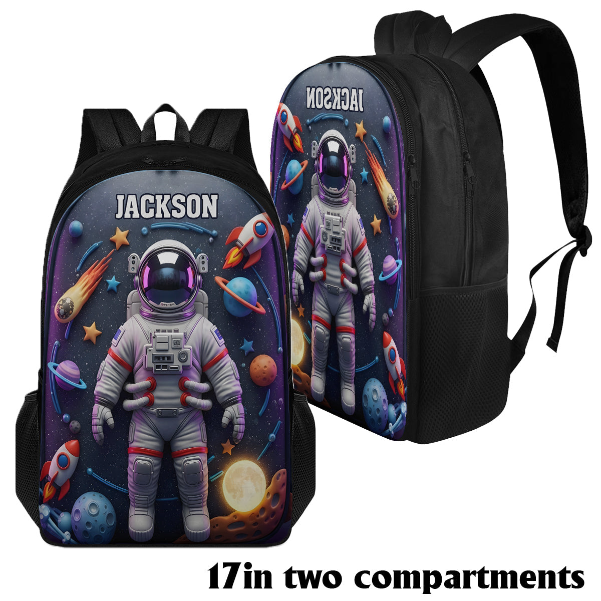 Astronaut And Space - Personalized Kid Multifunctional Backpack