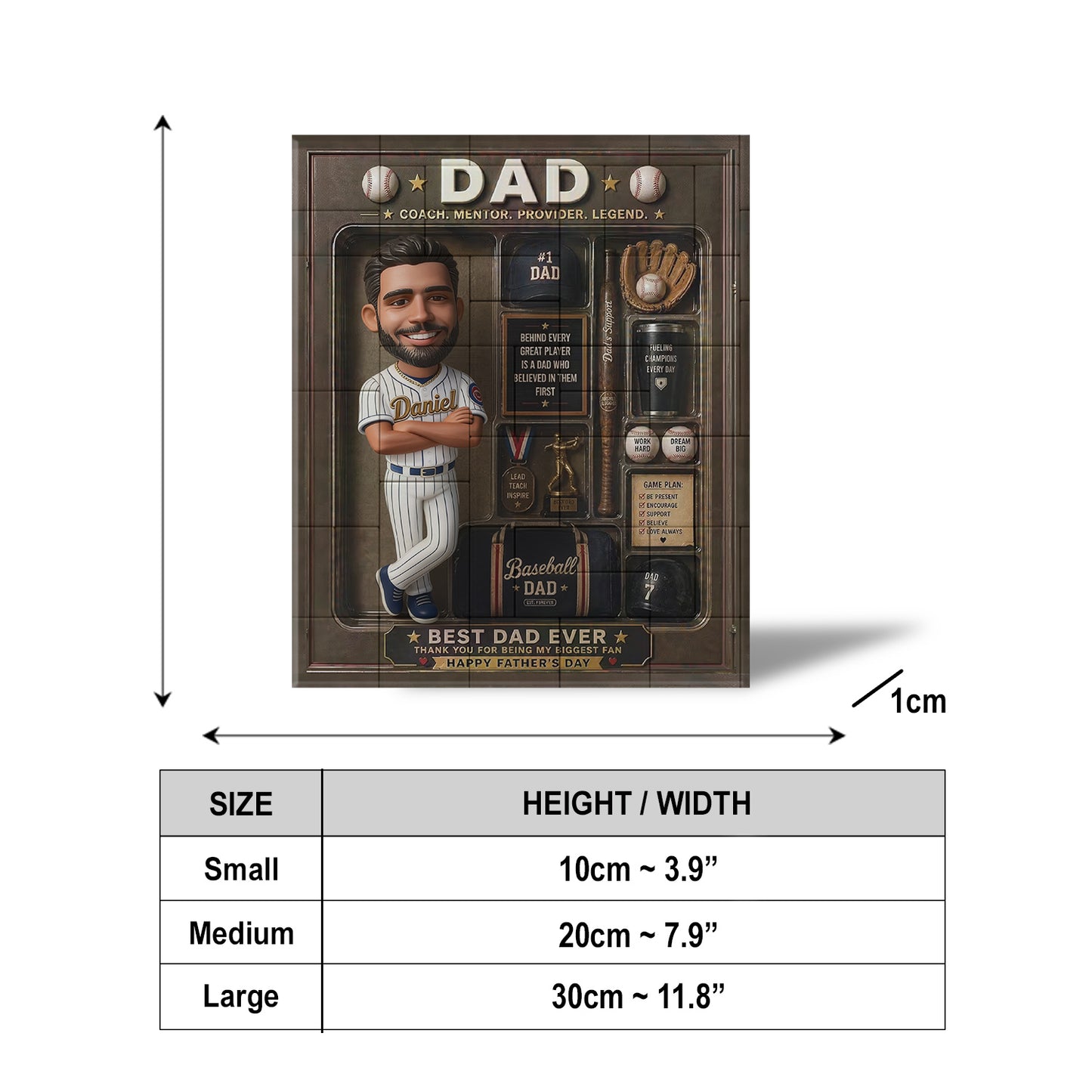 Best Dad Ever - Personalized Baseball Shaped Building Blocks