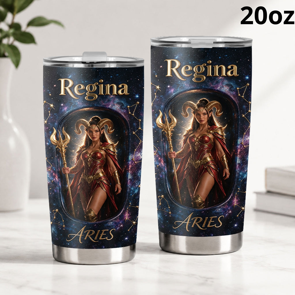 Celestial Zodiac Portrait Tumbler - Personalized Horoscope Tumbler