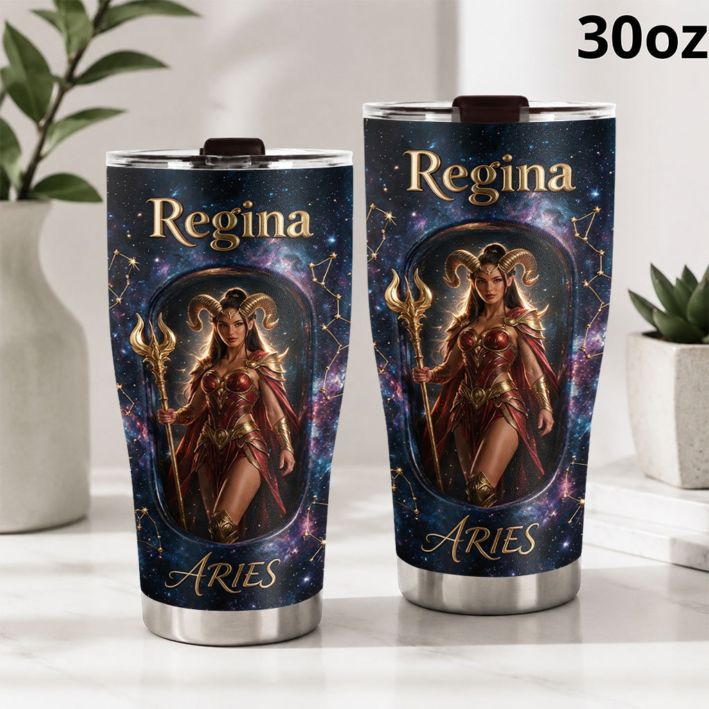Celestial Zodiac Portrait Tumbler - Personalized Horoscope Tumbler