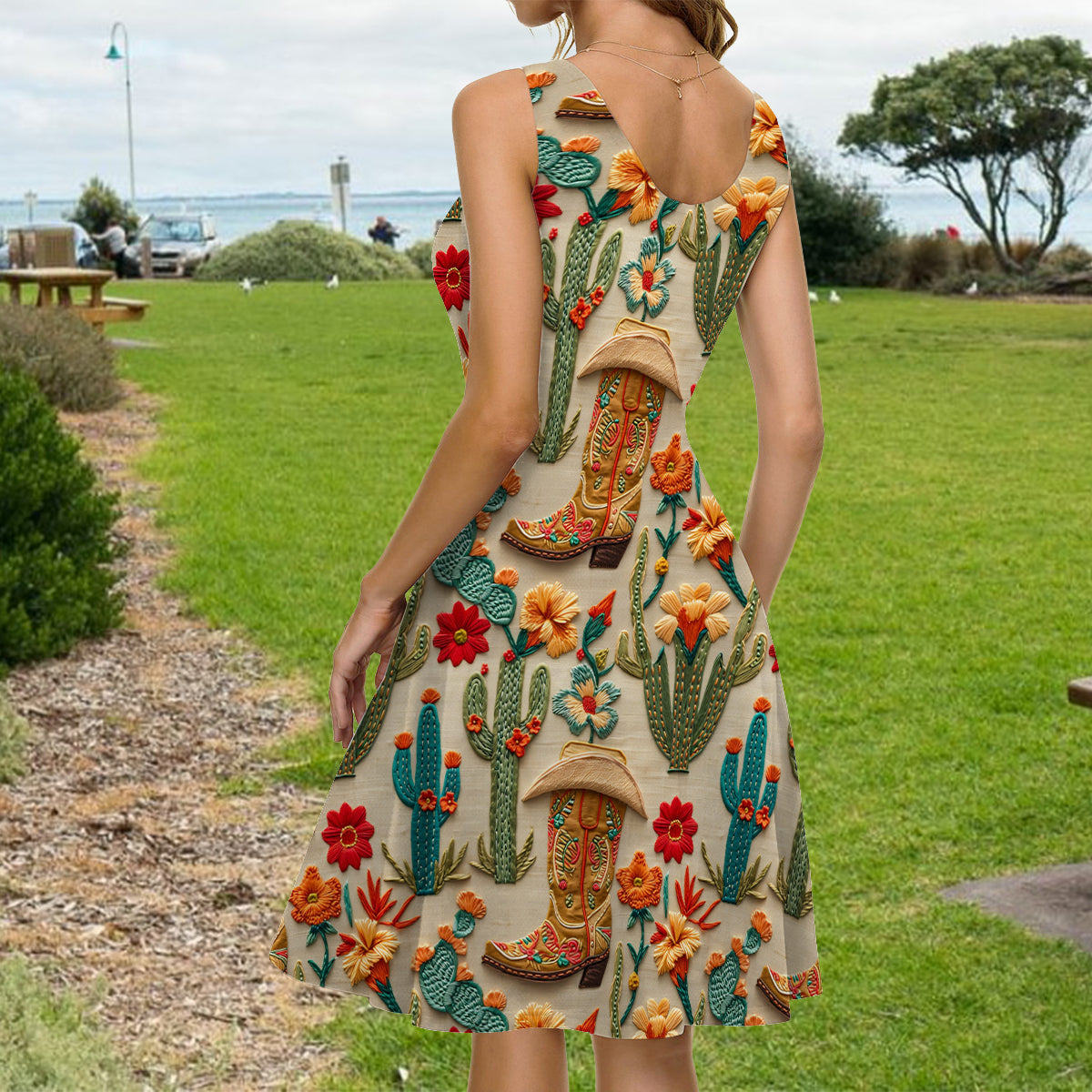 Robe de cowgirl Cactus - Robe sans manches personnalisée