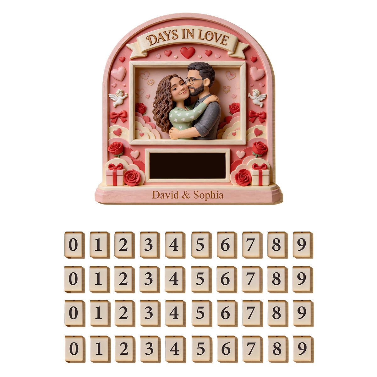 Days In Love - Personalized Couple Interchangeable Plaque