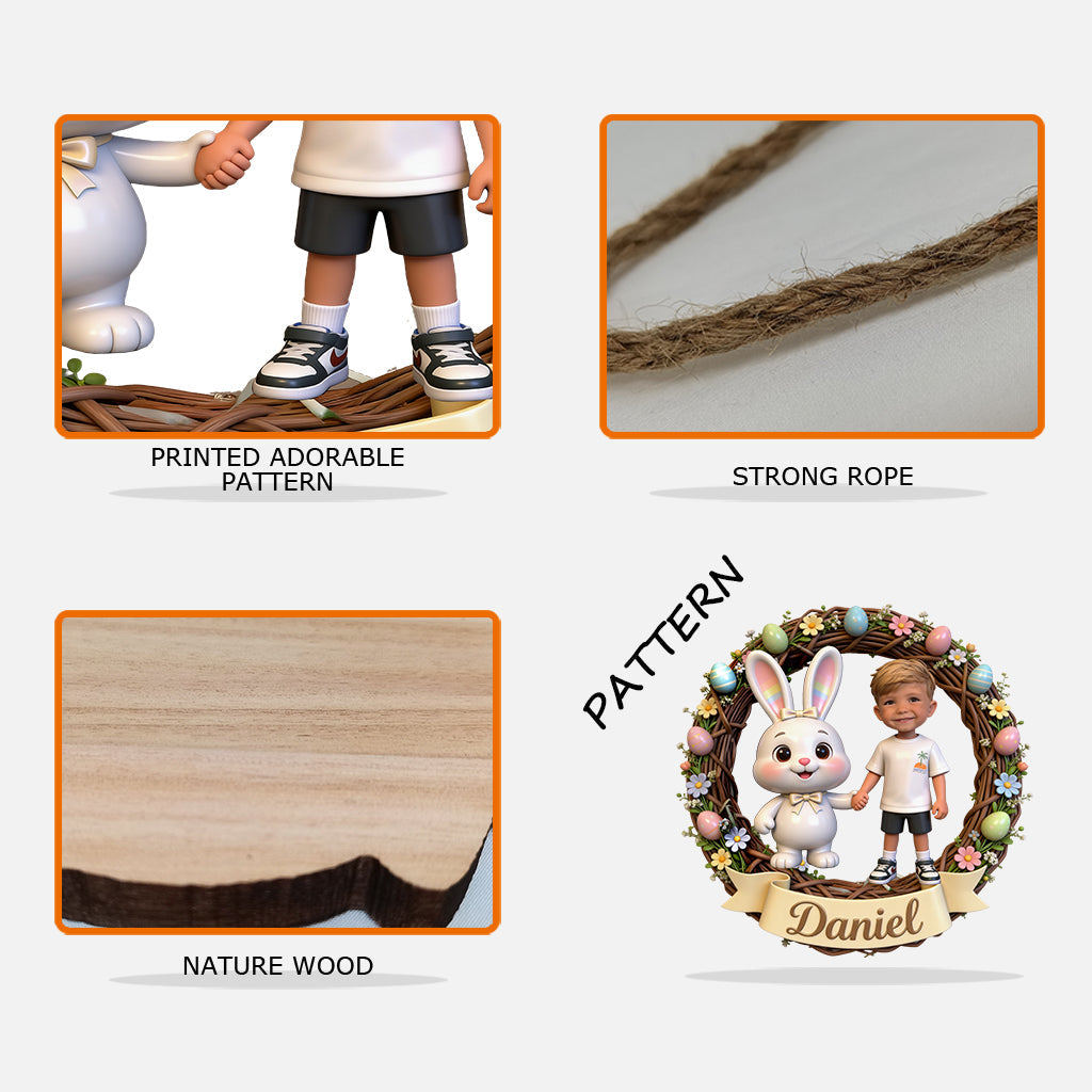 Celebrate Easter's Day - Personalized Kid Custom Shaped Wood Sign