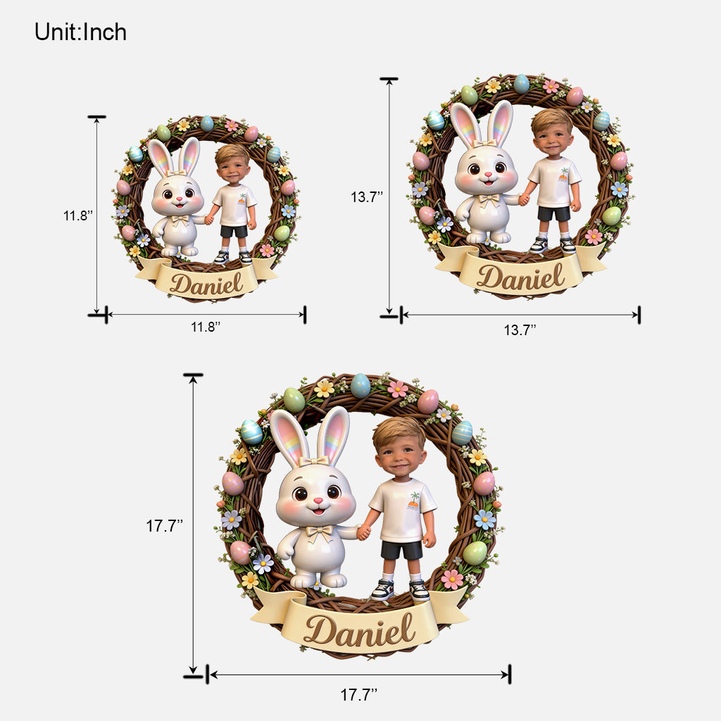 Celebrate Easter's Day - Personalized Kid Custom Shaped Wood Sign