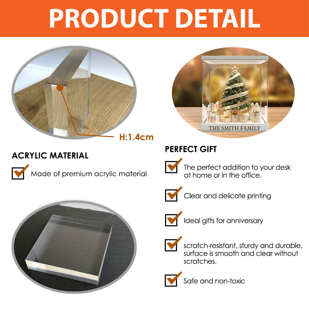 Merry Christmas - Personalized Family Custom Shaped Acrylic Plaque