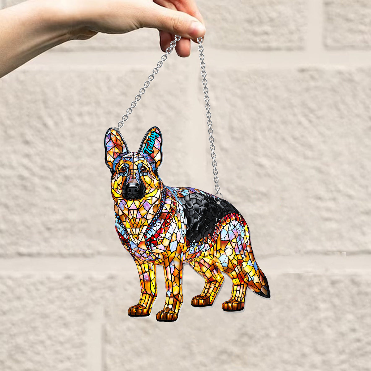 Ich liebe meinen Hund – Personalisierter Hunde-Fensterhänger-Sonnenfänger