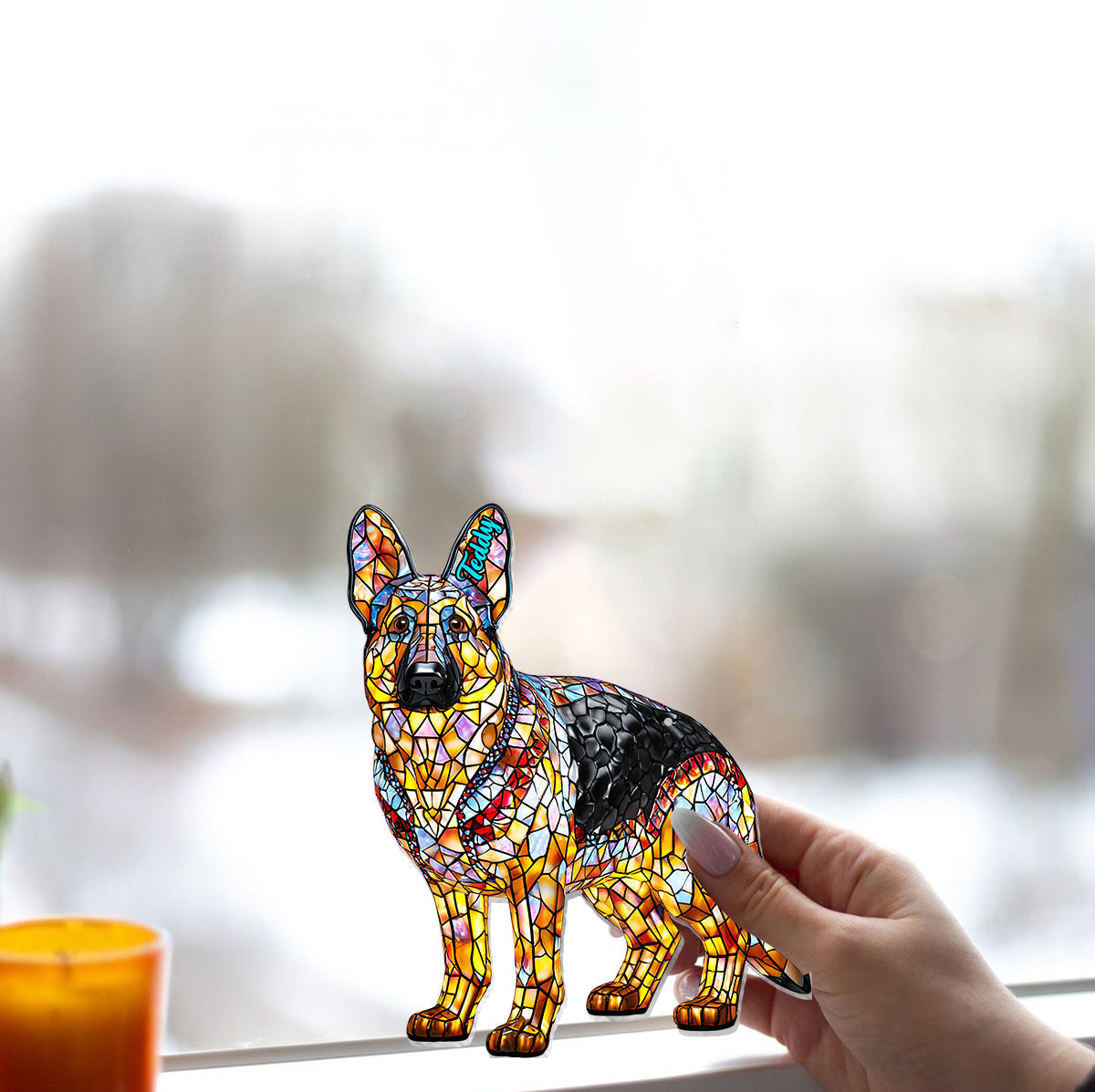 Ich liebe meinen Hund – Personalisierter Hunde-Fensterhänger-Sonnenfänger
