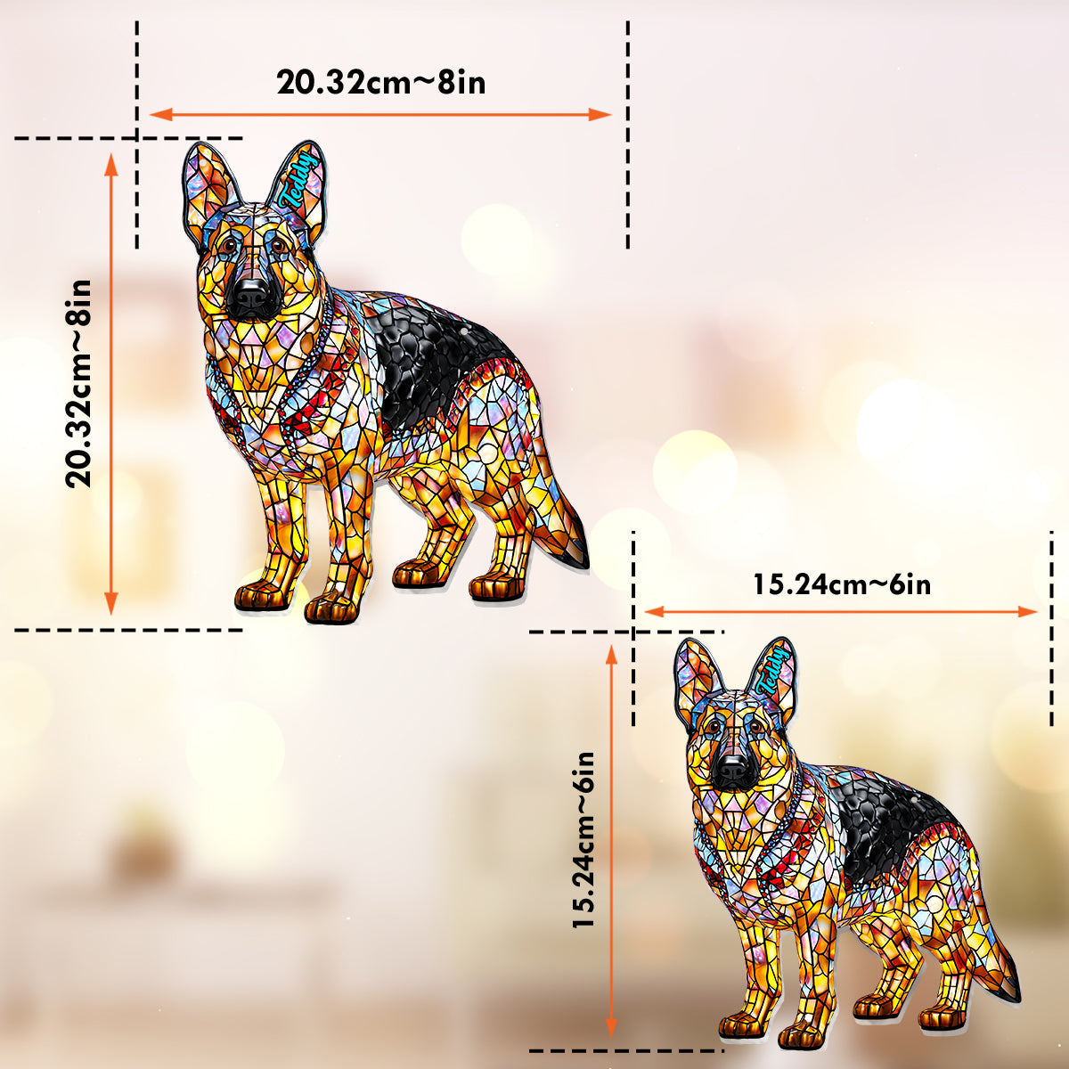 Ich liebe meinen Hund – Personalisierter Hunde-Fensterhänger-Sonnenfänger