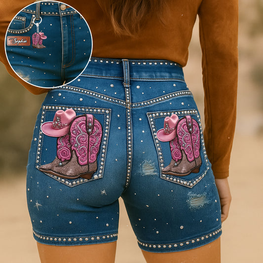 Cowgirl Era – Personalisierte Cowgirl-Radlerhosen mit hohem Bund