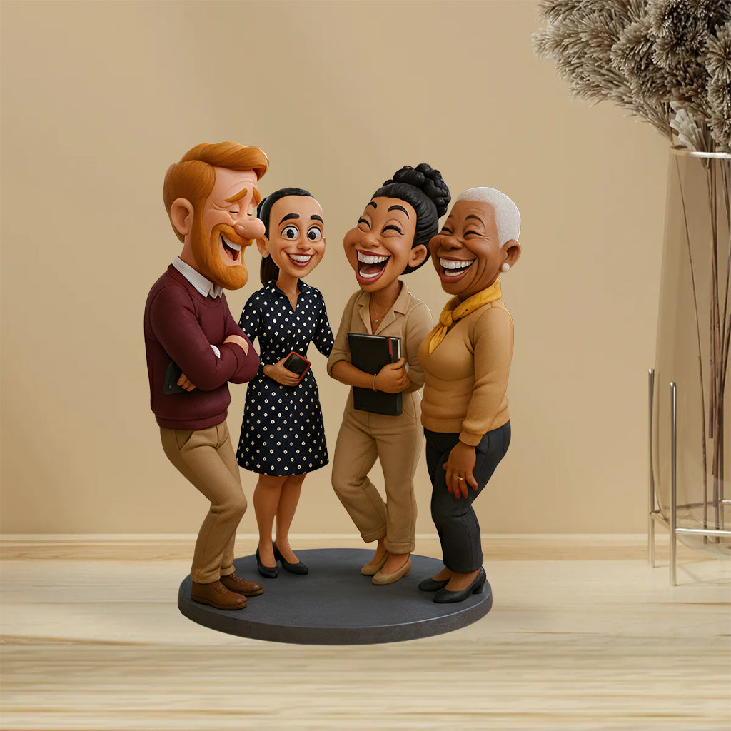 Funny Gift Caricature Style - Personalized Colleague Custom Shaped Acrylic Plaque