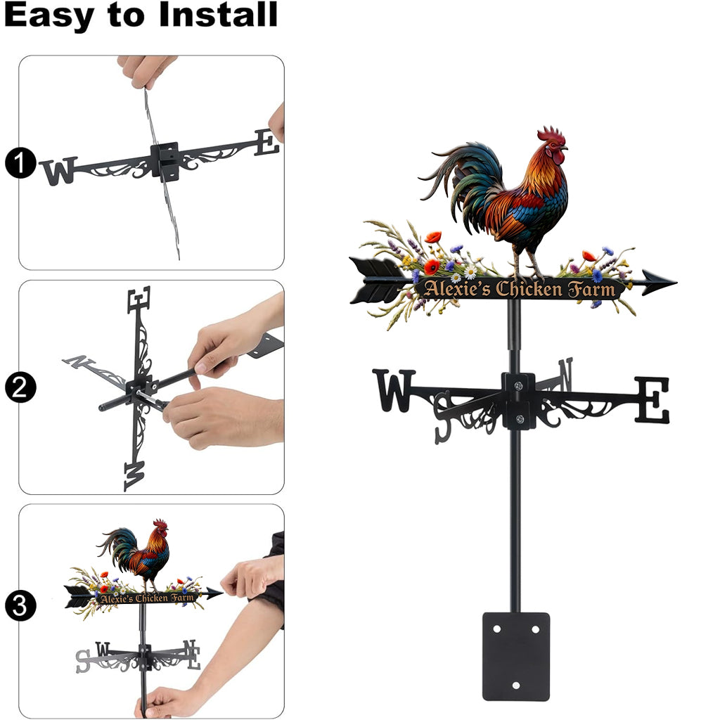 Rooster - Personalized Chicken Weather Vane