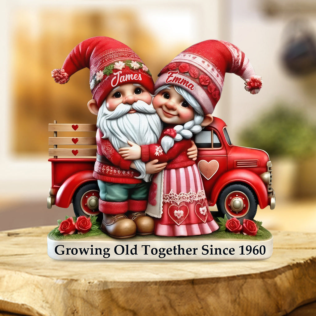 Gnome Couple Truck - Personalized Couple Custom Shaped Acrylic Plaque