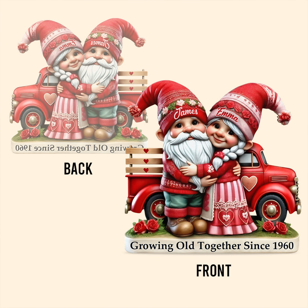 Gnome Couple Truck - Personalized Couple Custom Shaped Acrylic Plaque