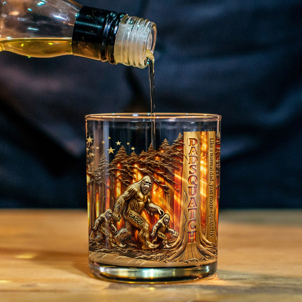 Dadsquatch - Personalisierbares Whiskeyglas für Väter
