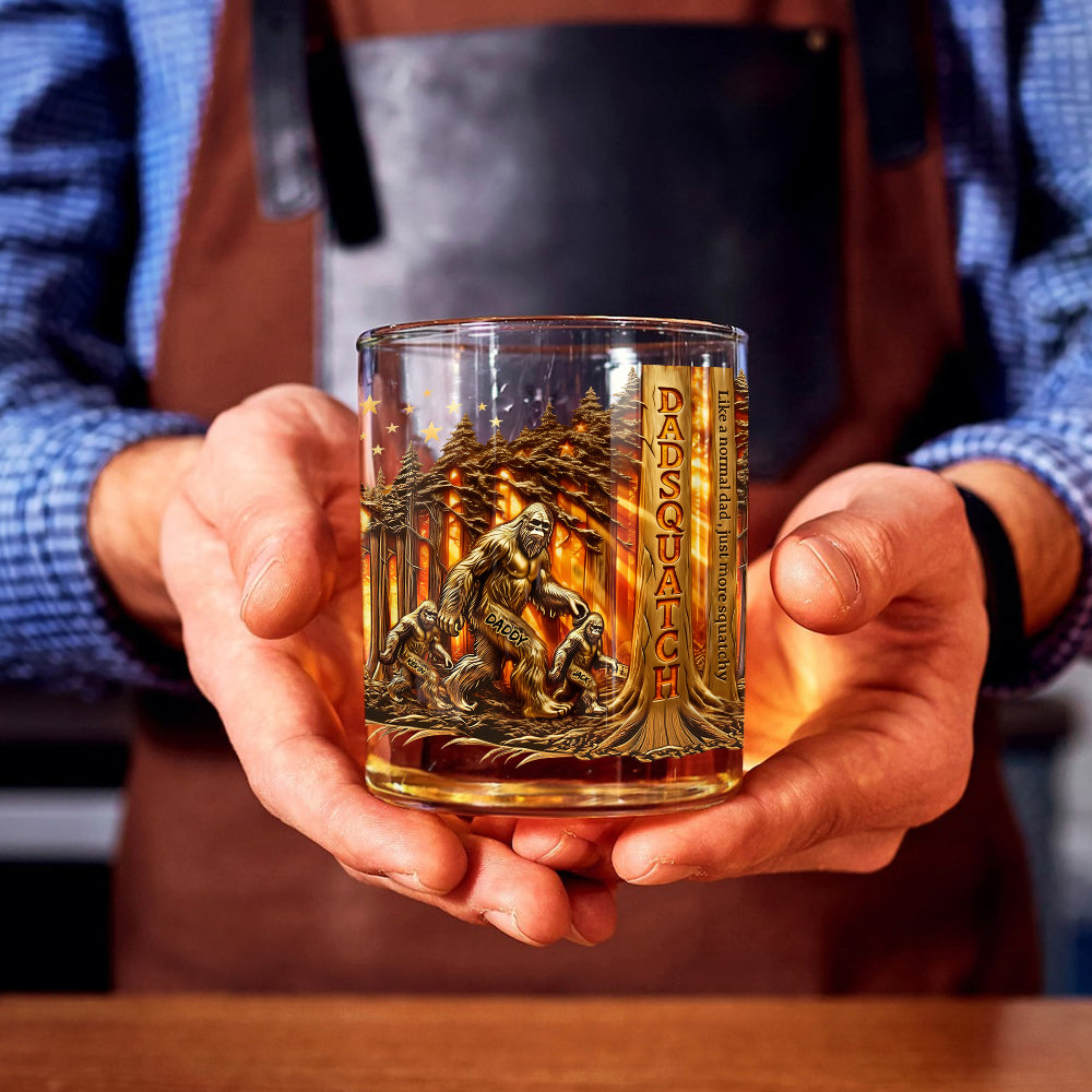 Dadsquatch - Personalisierbares Whiskeyglas für Väter
