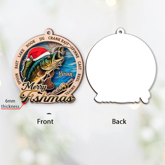 Merry Fishmas - Personalized Fishing Layers Mix Ornament