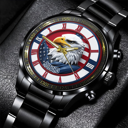 Terre de liberté - Montre-bracelet personnalisée Aigle à tête blanche