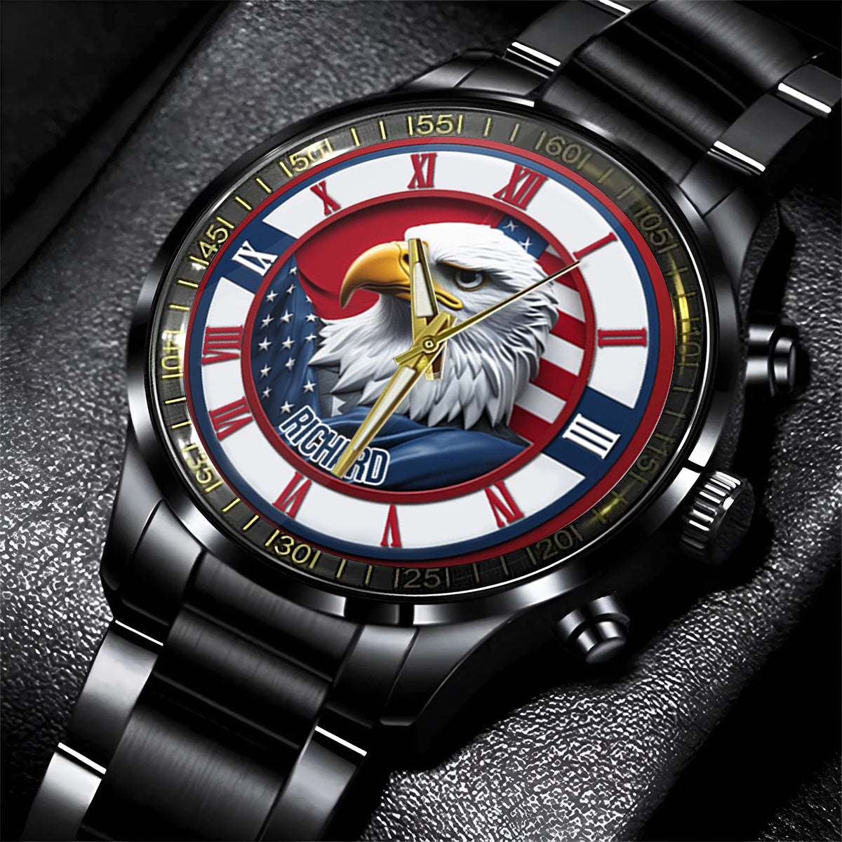 Home Of The Free – Personalisierte Weißkopfseeadler-Handuhr