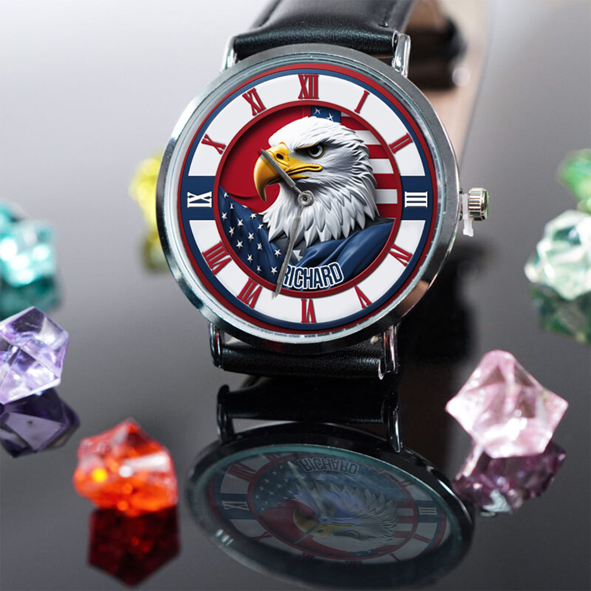 Home Of The Free – Personalisierte Weißkopfseeadler-Handuhr