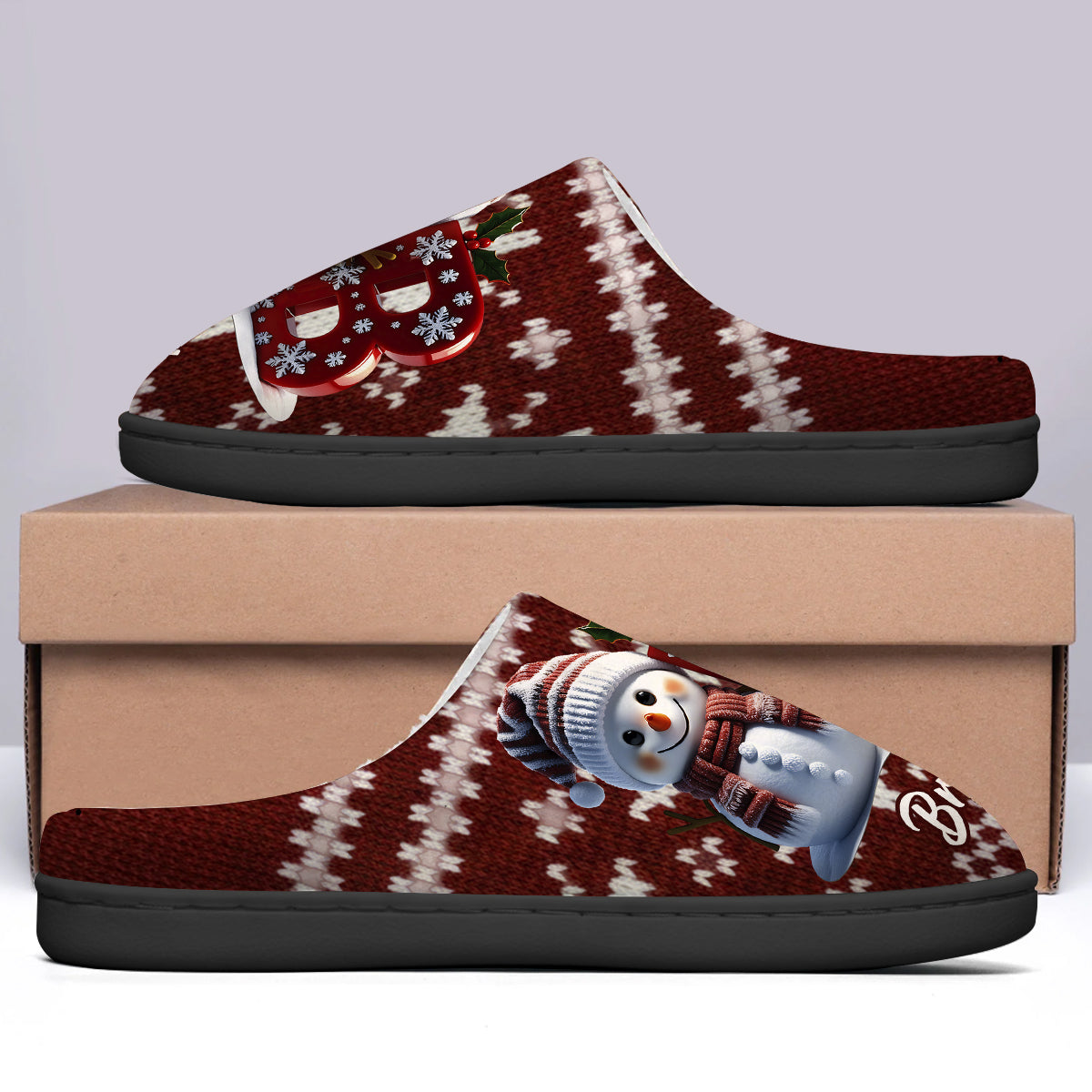 Merry Christmas - Personalized Family Slippers